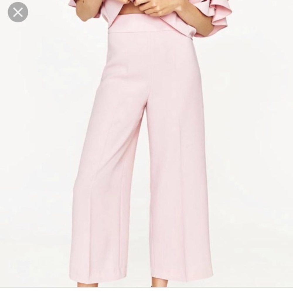 Zara pink wide leg culottes size xs